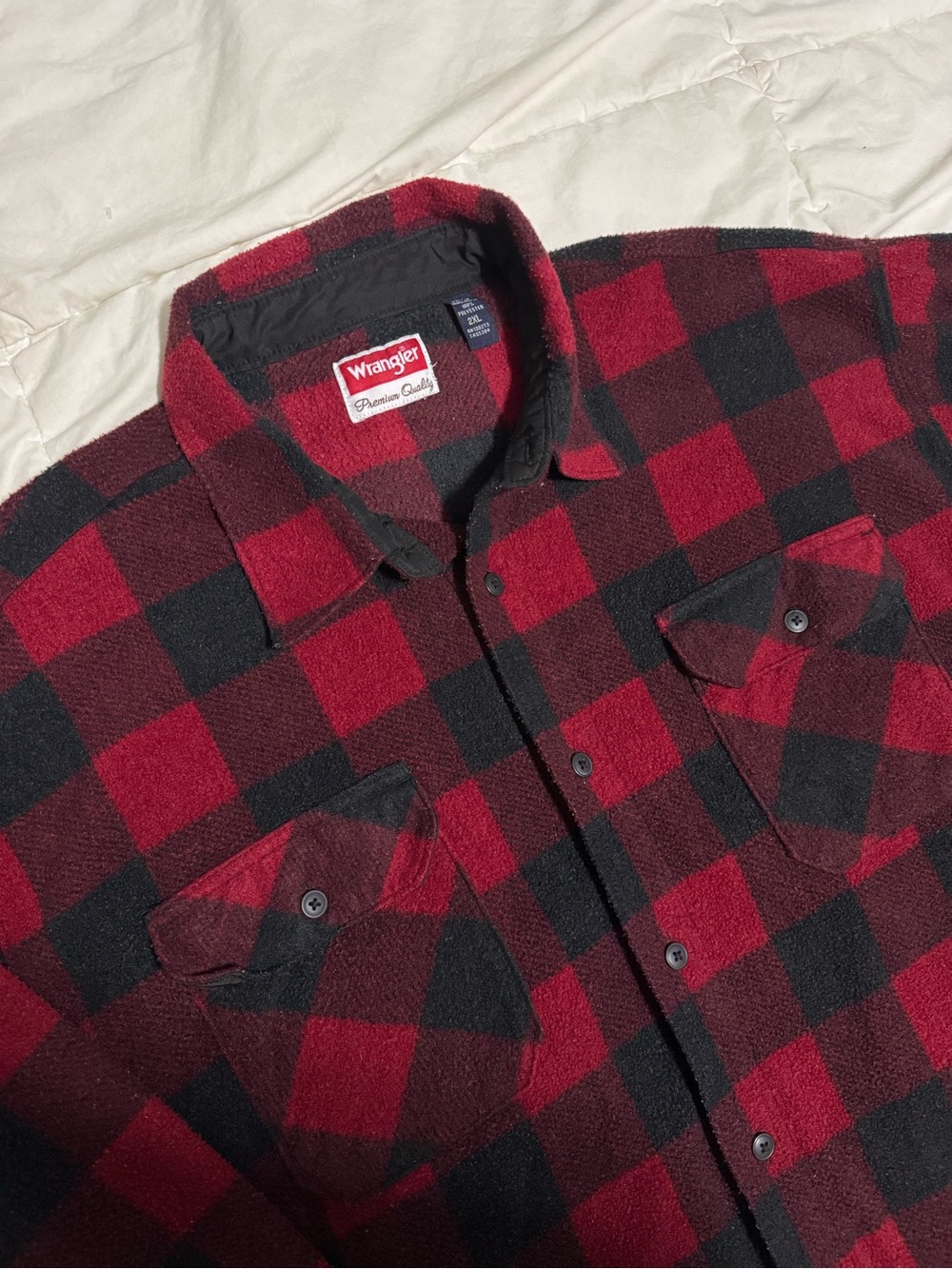 Wrangler Red and Black Buffalo Plaid Button-Down Shirt